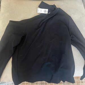 Abercrombie & Fitch Black Cold Shoulder Long Sleeve Top NWT
